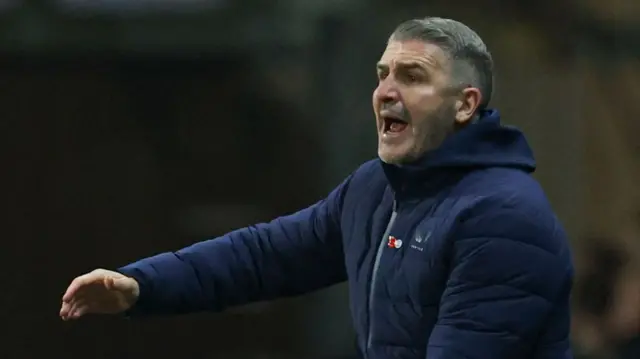 Preston boss Ryan Lowe gesticulates