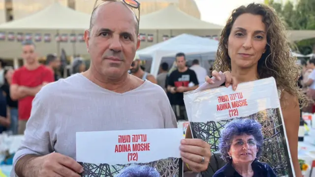 Eyal Nouri and wife, Shira Bracha. Eyal’s aunt, Adina Moshe is a hostage