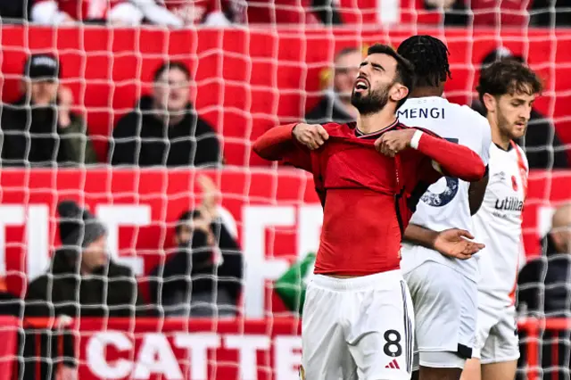 Bruno Fernandes shows frustration