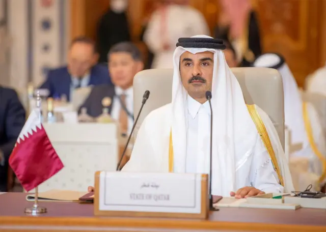 Sheikh Tamim bin Hamad al Thani of Qatar at the summit in Riyadh