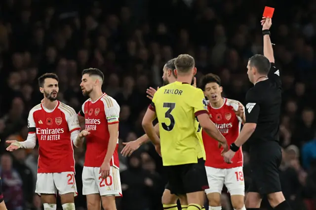Fabio Vieira is showed a red card