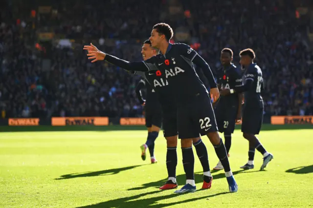 Brennan Johnson celebrates goal at Wolves