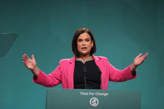 Mary Lou McDonald speaking at the ard fheis