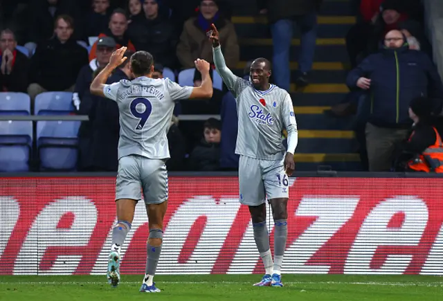 Abdoulaye Doucoure celebrates after scoring