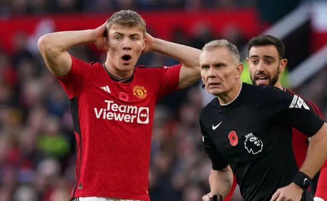 Rasmus Hojlund shows shock