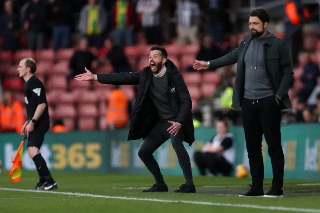 West Brom boss Carlos Corberan and Southampton counterpart Russell Martin