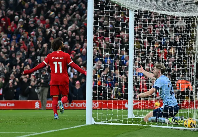 Mohamed Salah of Liverpool celebrates