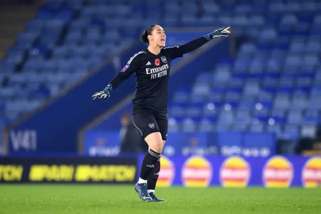 Zinsberger shouts and points instructions to her side from her own third.