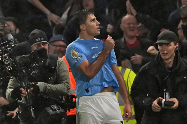 Rodri grabs the Man City badge