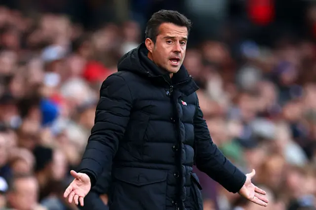 Marco Silva looks on from the touchline