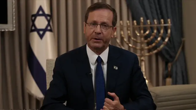 Israeli President Isaac Herzog speaks to the BBC