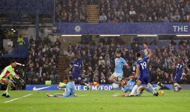 Armando Broja is fouled by Rodri