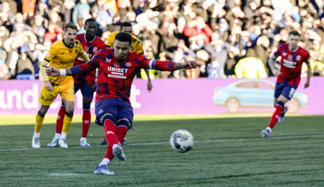 James Tavernier makes it 2-0 from the penalty spot