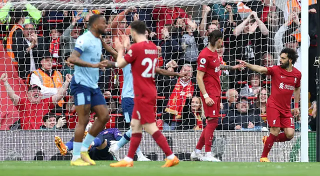 Mohamed Salah of Liverpool celebrates