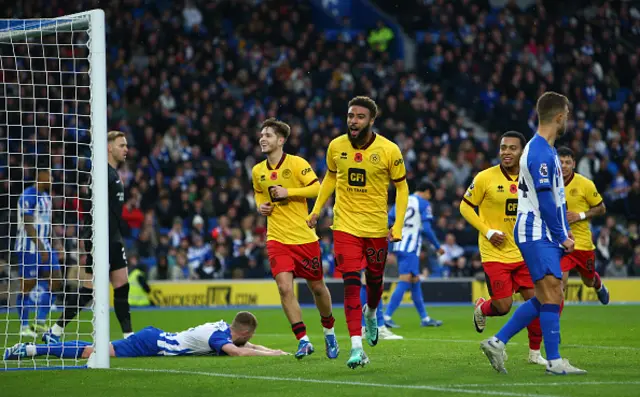 Jayden Bogle of Sheffield United celebrates