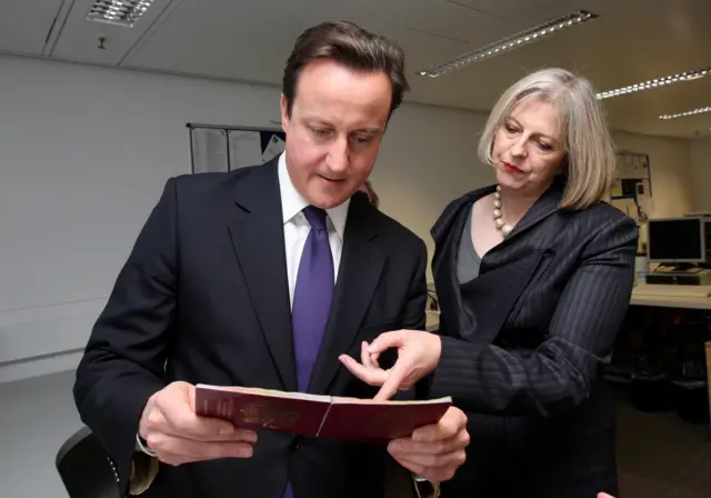 David Cameron with Theresa May in 2010