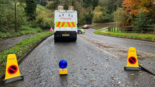 Flooding has led to the closure of part of Creggan Road in Derry.