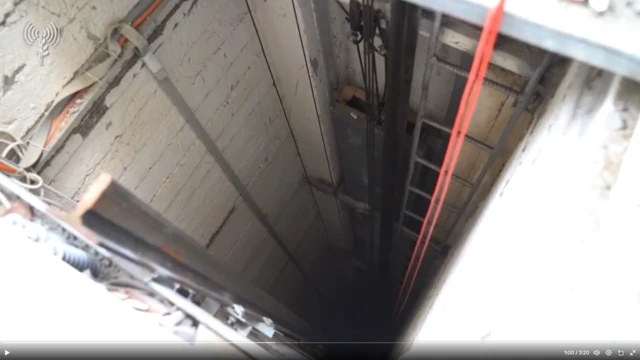 Image from IDF video showing what it says is a tunnel found next to Rantisi children's hospital