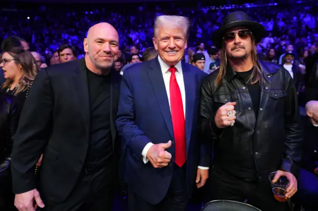 Dana White, Donald Trump and Kid Rock at a UFC event at Madison Square Garden