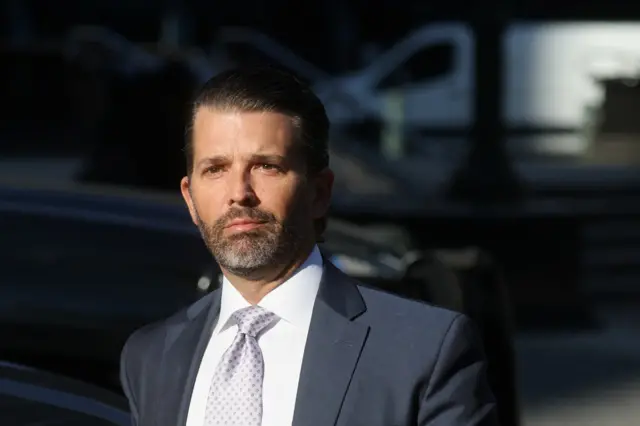 Donald Trump Jr arrives in Manhattan court