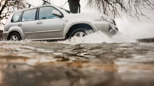 car in water