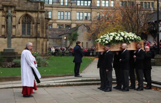 Sir Bobby Charlton's coffin