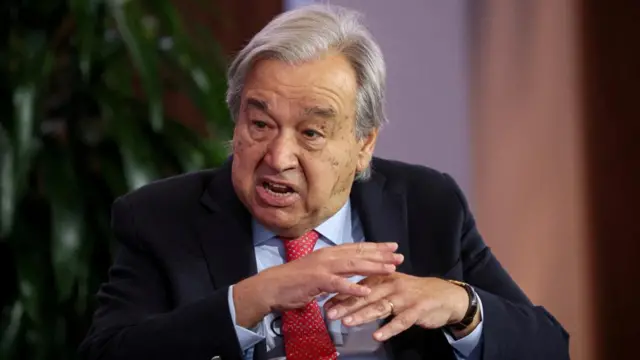 United Nations Secretary-General Antonio Guterres speaks at the ReutersNEXT Newsmaker event in New York City, New York, U.S., November 8, 2023