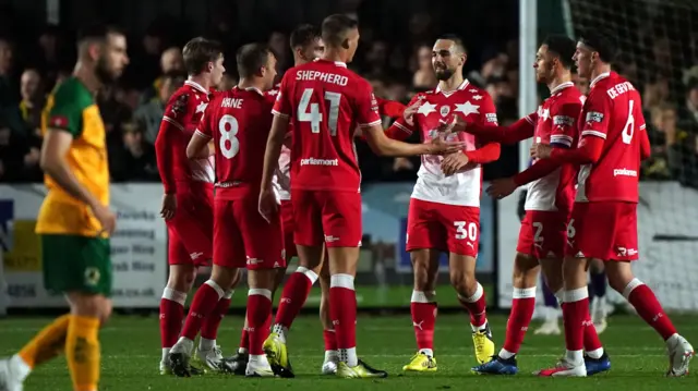 Barnsley players celebrate