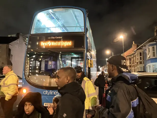 A First bus outside Barton House in Bristol