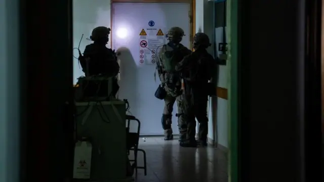 Israel Defense Forces hand-out image of soldiers inside the Al-Shifa hospital