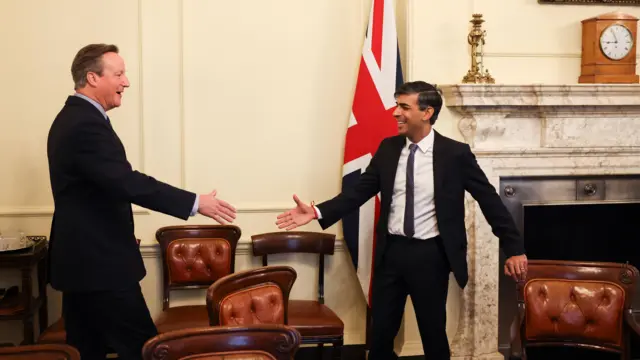 Rishi Sunak and David Cameron at 10 Downing St, 13 November 2023