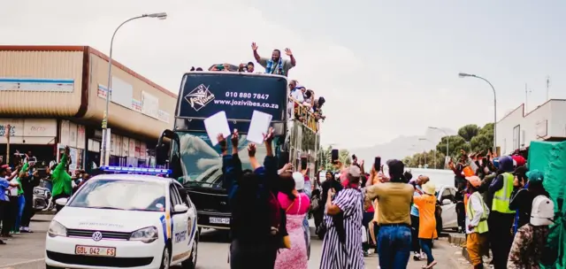 South Africa rugby player Ox Nche during a homecoming ceremony to his hometown