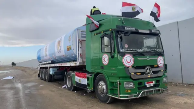 Fuel tank showing Egyptian flags