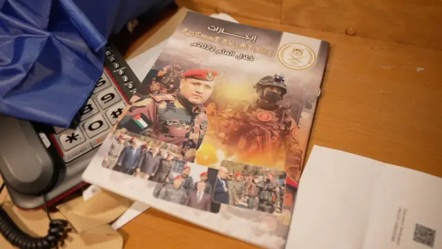 A pamphlet entitled "Achievements of the Military Police Service during 2022", which Israel's soldiers said they found inside Al-Shifa hospital