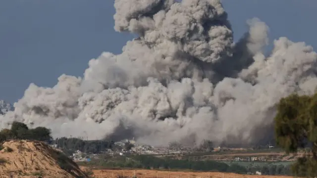 Smoke seeing engulfing sky along border