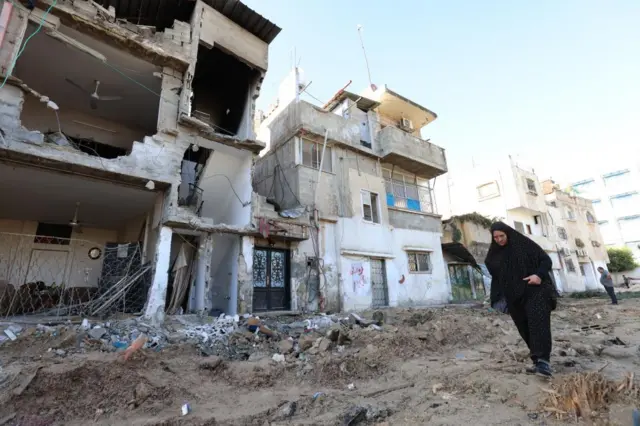 Damage following an Israeli army operation in the West Bank city of Tulkarem on Wednesday