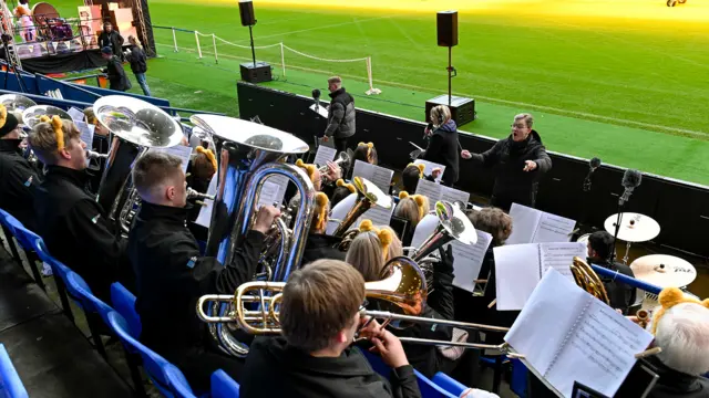 Brass band performing