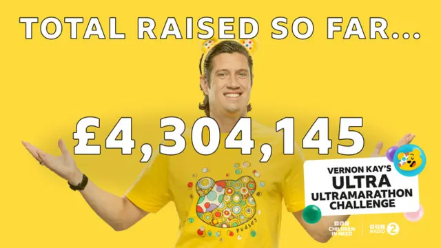 Vernon's Challenge has raised £4,304,145 so far