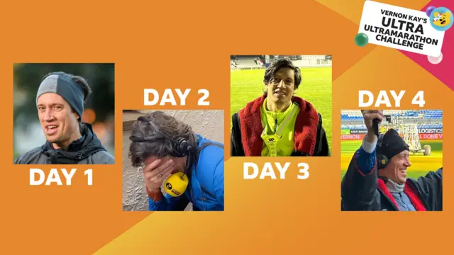 The many faces of Vernon as he conquered his Ultra Ultramarathon in aid of BBC Children in Need