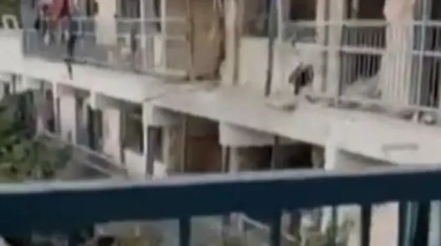 Video footage from inside Al-Fakoura school