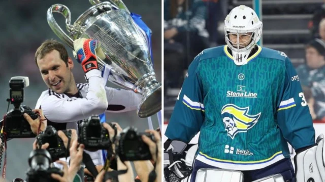 Petr Cech helped Chelsea to win the Champions League in 2012 and also lined out for Belfast Giants in April earlier this year