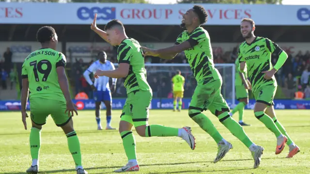 Matthew Stevens of Forest Green Rovers celebrates