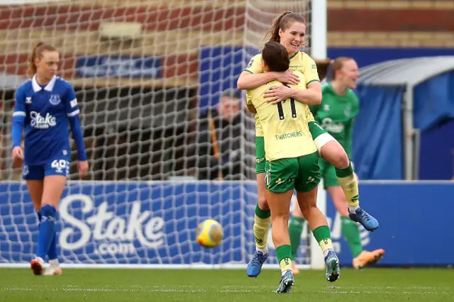 Amy Rodgers of Bristol City celebrates with her teammate