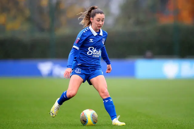 Clare Wheeler of Everton controls the ball