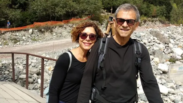 Dror Kaplun with his wife, Marcelle, who was killed in the Hamas attacks