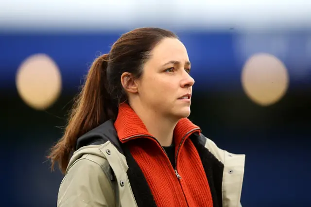 Lauren Smith looks on from the touchline