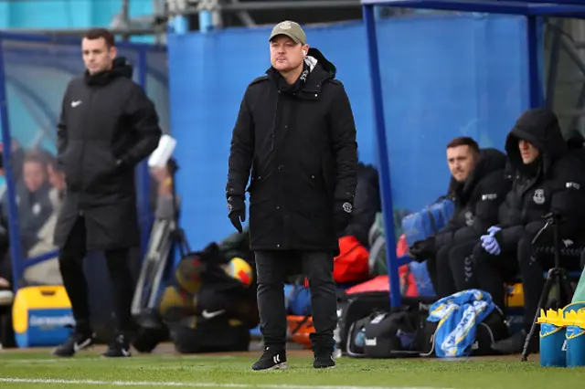 Brian Soerensen, Manager of Everton, looks on