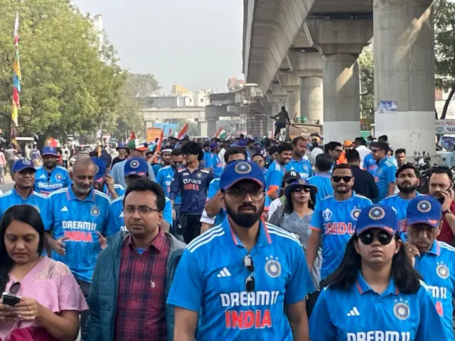 Indian fans outside the stadium