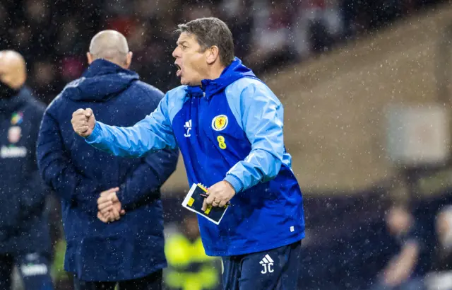 John Carver celebrates one Scotland goal