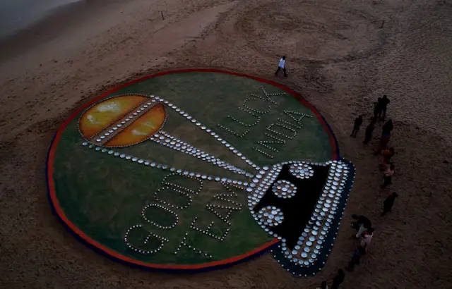 The sand sculpture seen on Puri beach in Odisha